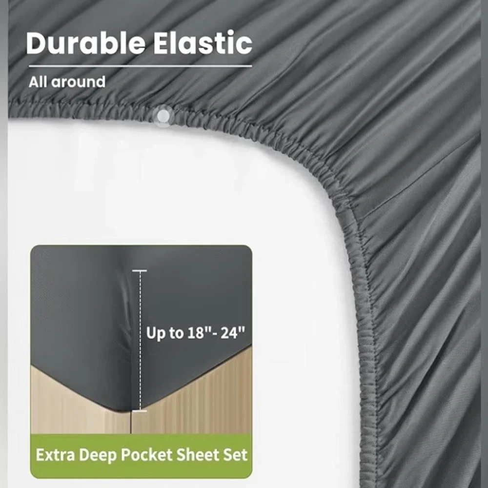 NIB SOFT Shilucheng 100% Viscose Derived from Bamboo. 4pc. Full Size Sheet Set
